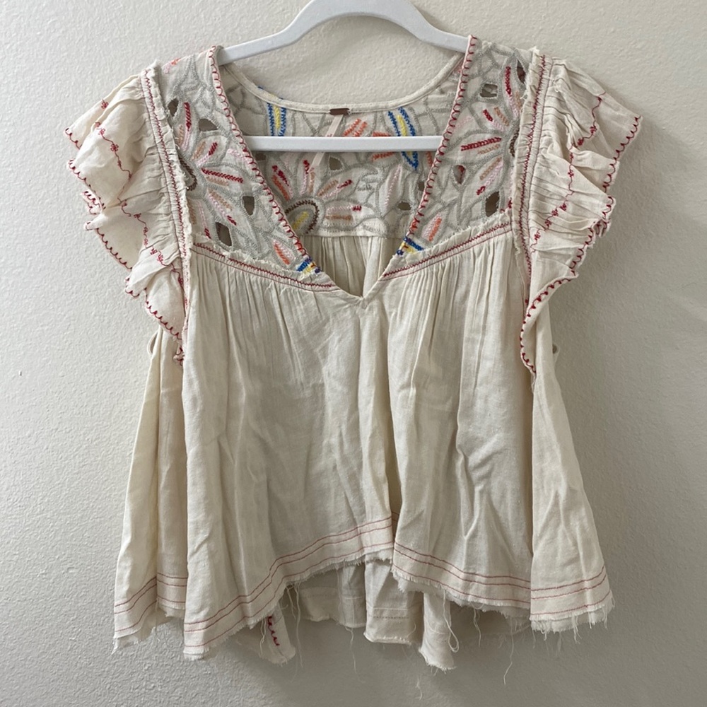 Free People Flutter Sleeve Top